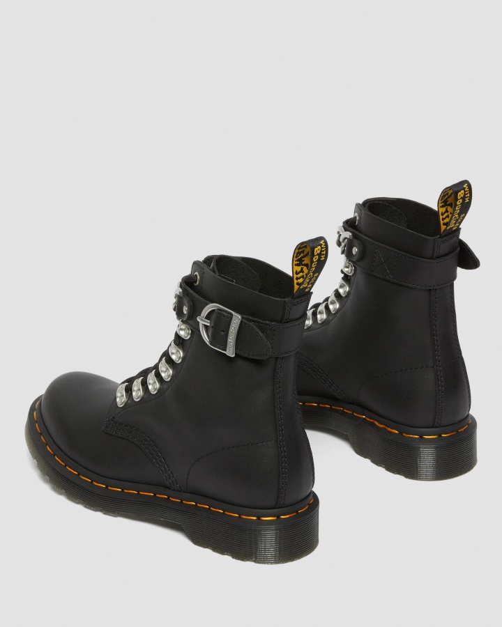 Cizme Negre De Damă Dr.martens Romania 1460 Pascal, Din Piele, Cu șireturi