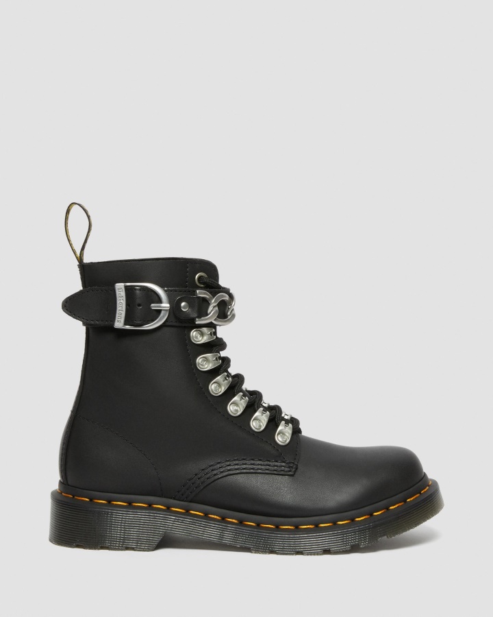 Cizme Negre De Damă Dr.martens Romania 1460 Pascal, Din Piele, Cu șireturi