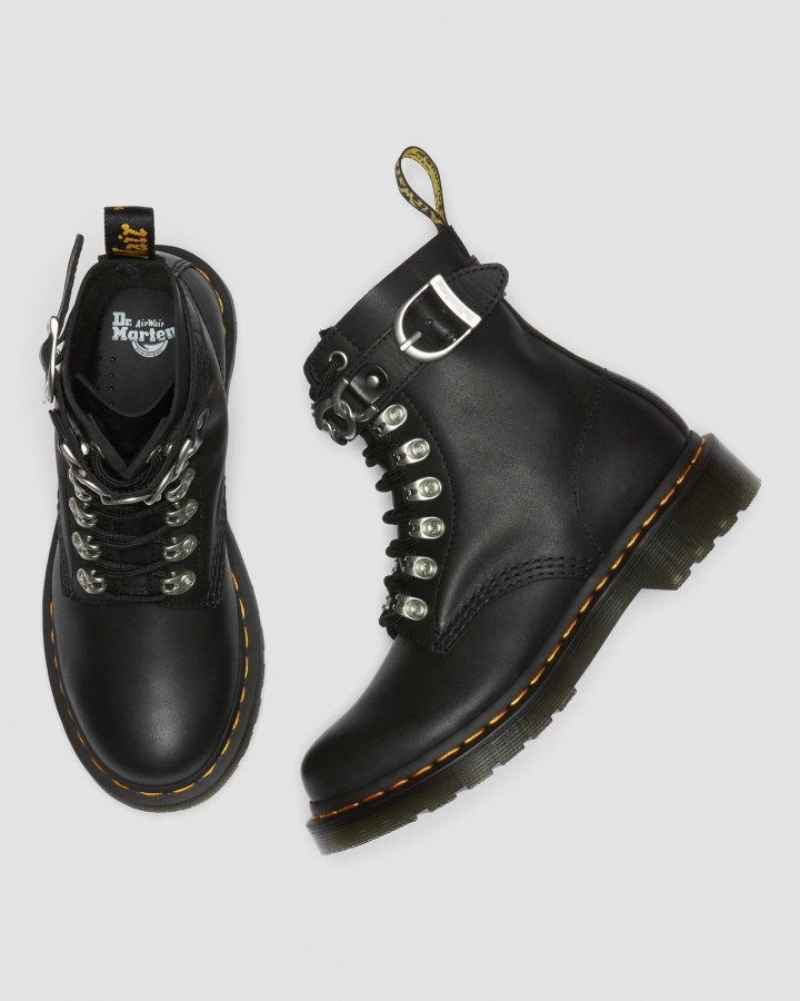 Cizme Negre De Damă Dr.martens Romania 1460 Pascal, Din Piele, Cu șireturi