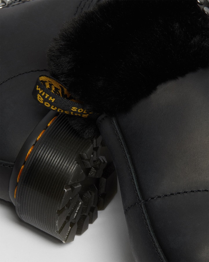 Cizme Neagră Streeter+milo Blană Dr.martens Romania 1460 Serena Guler Blană Artificială Căptușite Cu șireturi