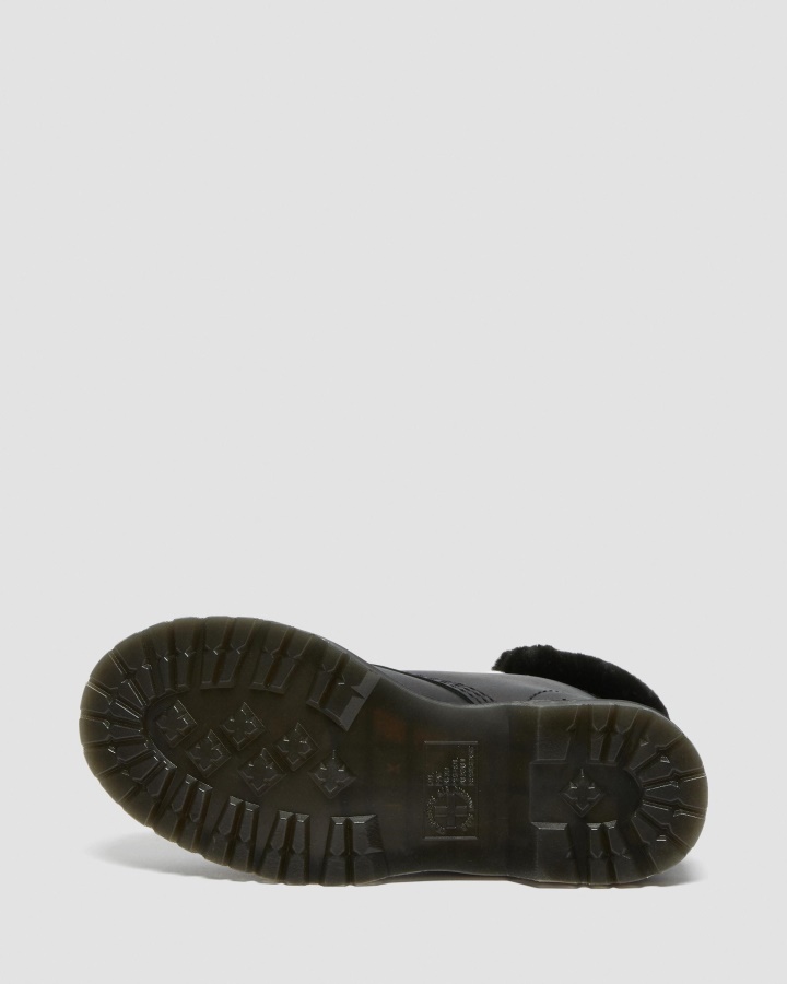 Cizme Neagră Streeter+milo Blană Dr.martens Romania 1460 Serena Guler Blană Artificială Căptușite Cu șireturi