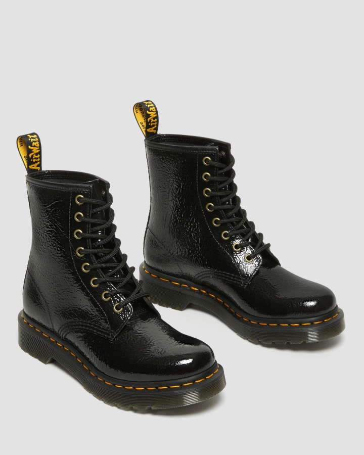 1460 Cizme De Dama Din Piele Lacuita, Canada Dr.martens Romania, Neagra, Lacuita