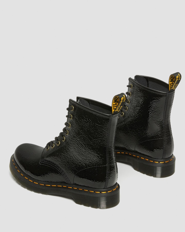 1460 Cizme De Dama Din Piele Lacuita, Canada Dr.martens Romania, Neagra, Lacuita