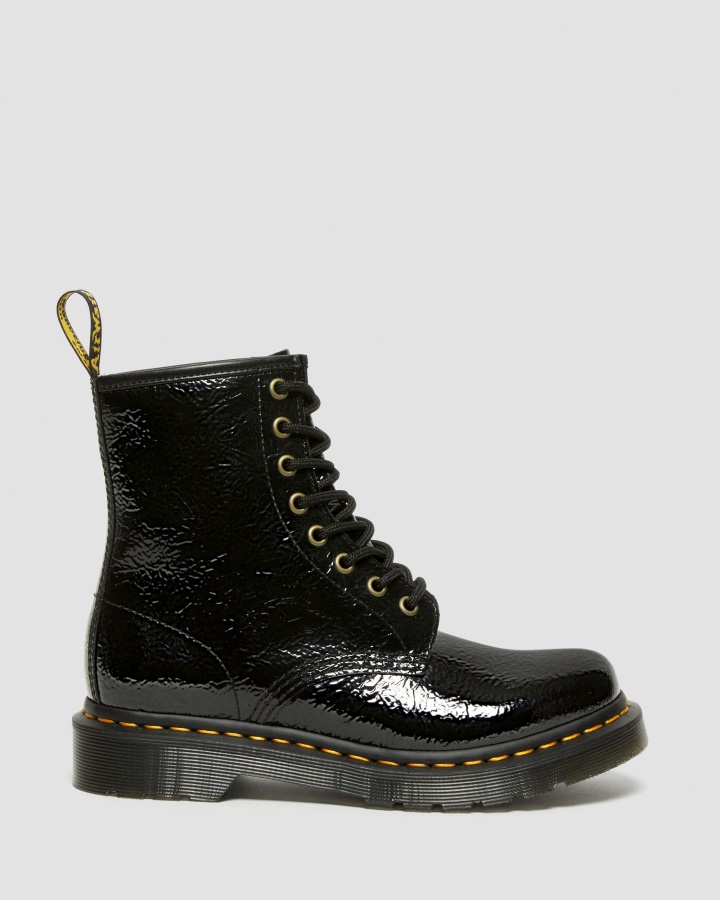 1460 Cizme De Dama Din Piele Lacuita, Canada Dr.martens Romania, Neagra, Lacuita