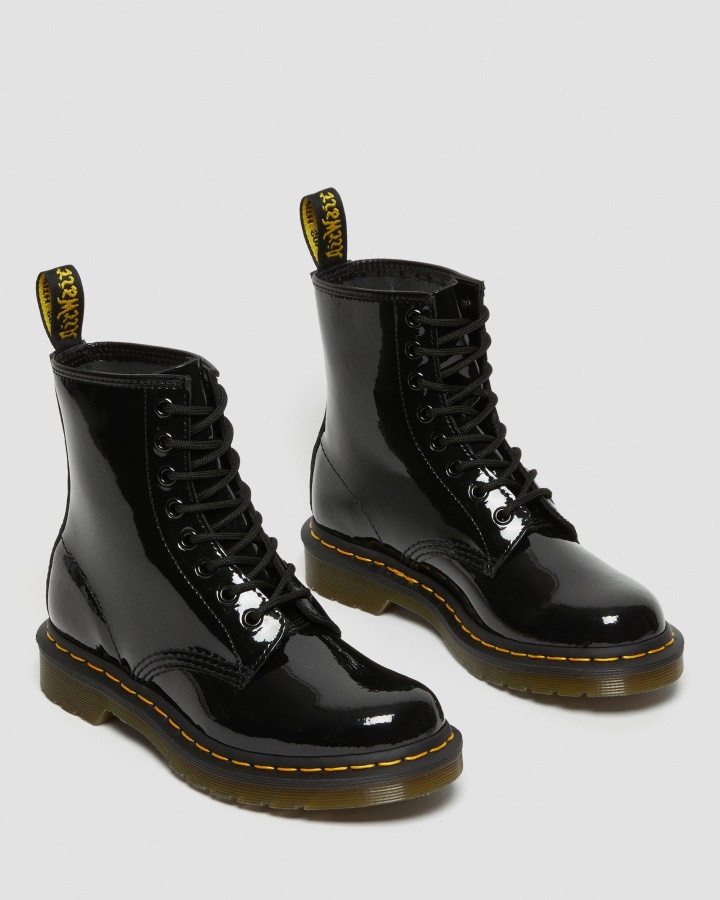 1460 Cizme De Damă Din Piele Lăcută Cu șireturi, Canada Dr.martens Romania, Negru Lacuit