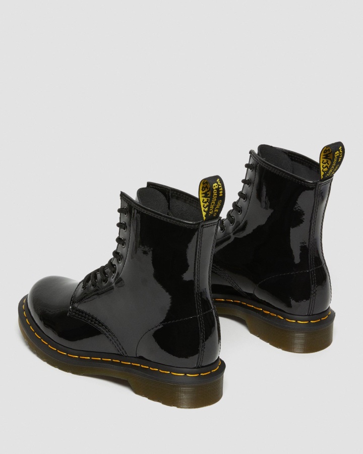 1460 Cizme De Damă Din Piele Lăcută Cu șireturi, Canada Dr.martens Romania, Negru Lacuit