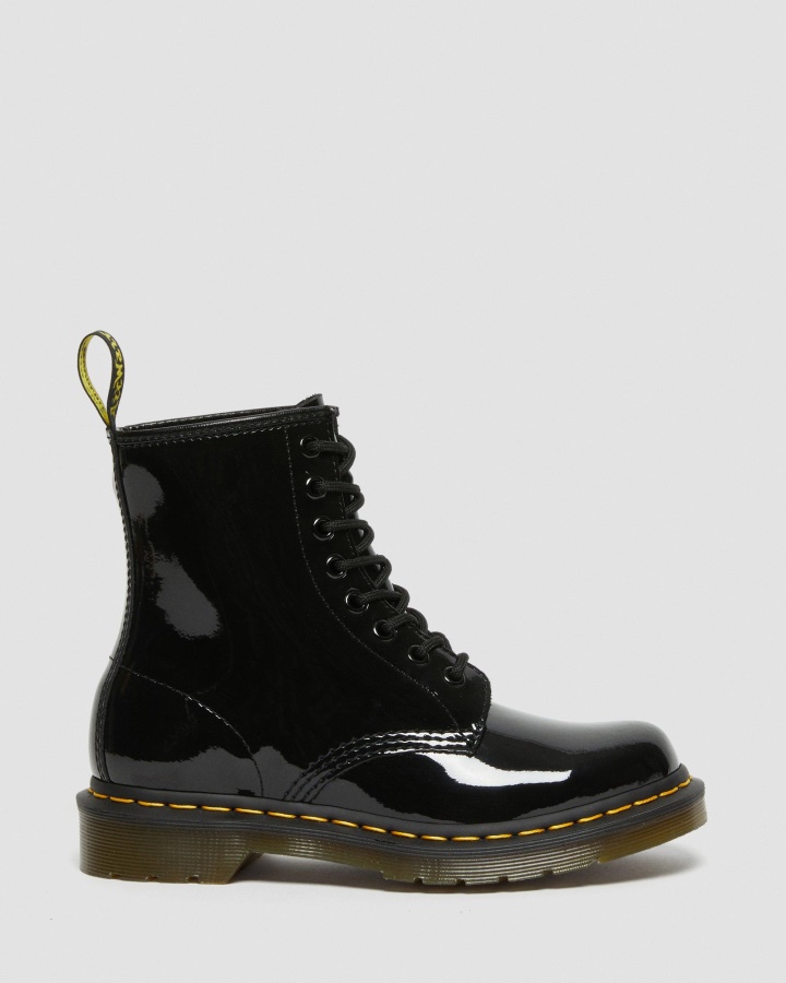 1460 Cizme De Damă Din Piele Lăcută Cu șireturi, Canada Dr.martens Romania, Negru Lacuit