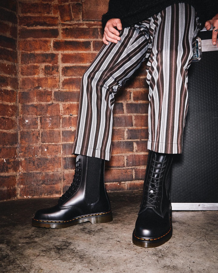 1490 Cizme Harper Piele Cu Siret Dr.martens Romania Piele Neteda Neagra