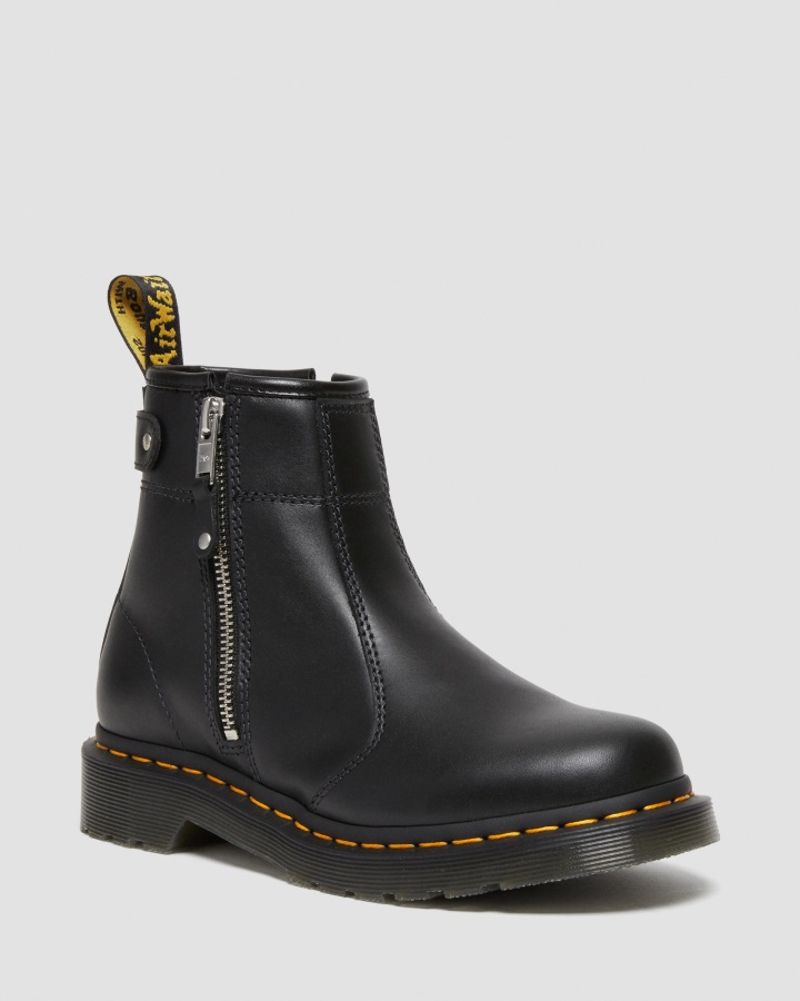2976 Cizme Chelsea Din Piele Cu Fermoar Dublu Canada Dr.martens Romania Negru Wanama