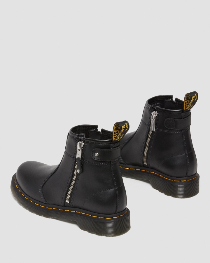 2976 Cizme Chelsea Din Piele Cu Fermoar Dublu Canada Dr.martens Romania Negru Wanama