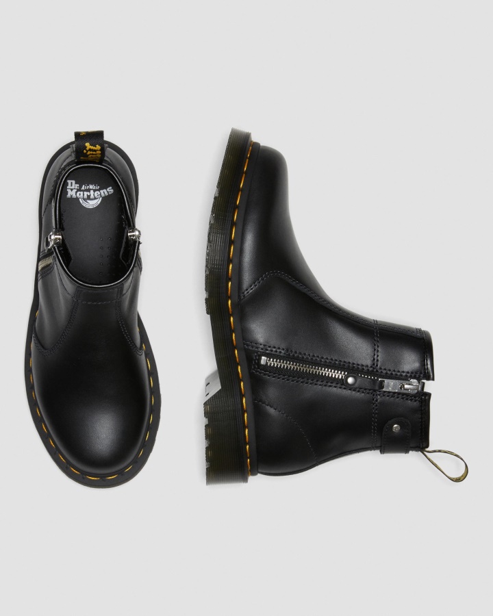 2976 Cizme Chelsea Din Piele Cu Fermoar Dublu Canada Dr.martens Romania Negru Wanama