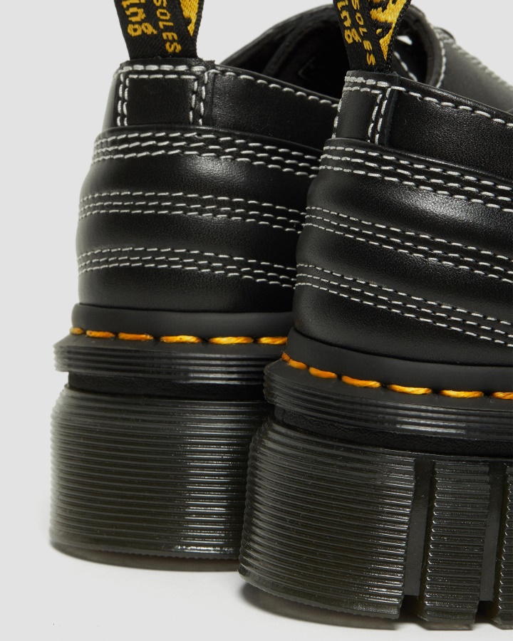 Audrick Pantofi Cu Platformă Din Piele Cu Cusătură Albă Dr.martens Romania Negru Nappa Lux