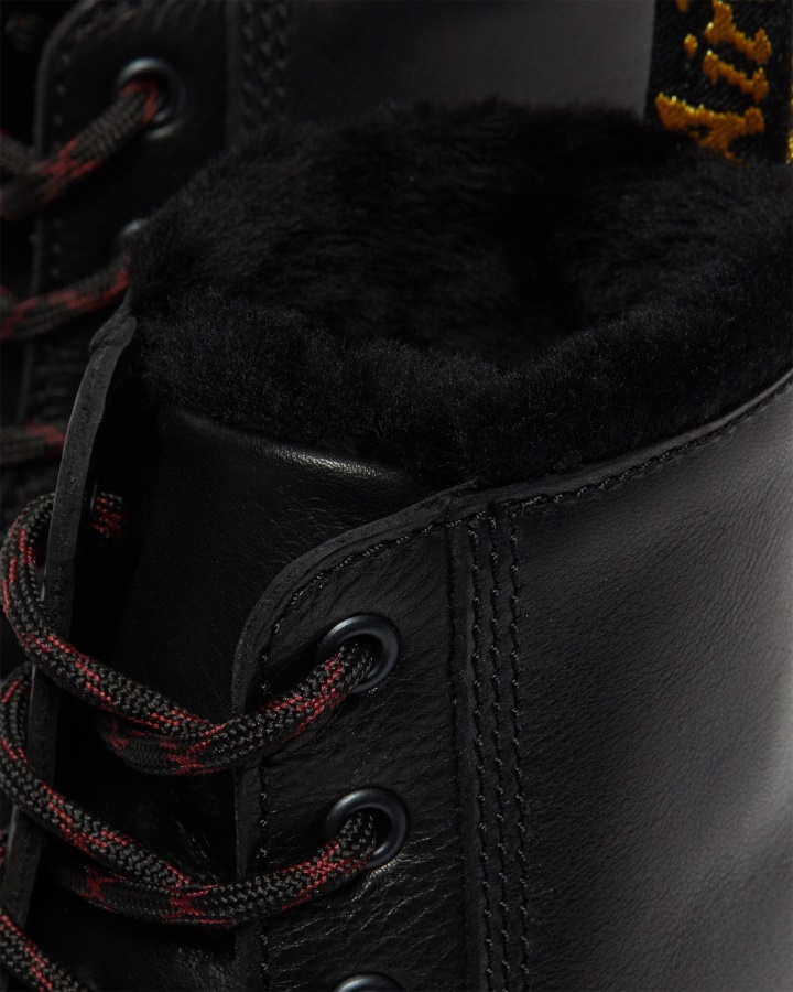 Cizme Negre Hudswell Dr.martens Romania Barton Made In England Din Piele Captusita Din Shearling