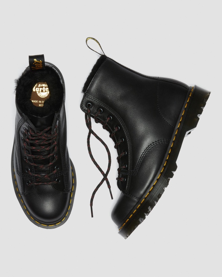 Cizme Negre Hudswell Dr.martens Romania Barton Made In England Din Piele Captusita Din Shearling