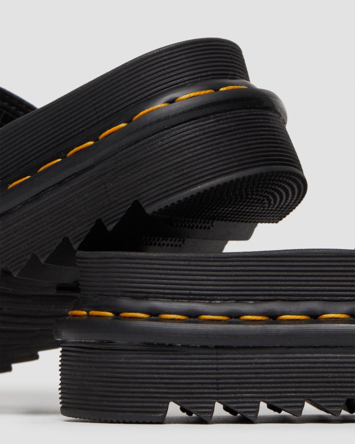 Sandale Din Piele Cu Catarama Floare Blaire Dr.martens Romania Piele Hidro Neagra