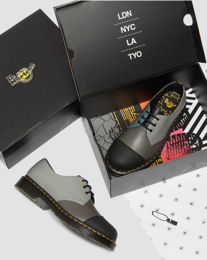 Pantofi Oxford Din Piele Netedă Dr.martens Romania 1461 London Din Piele Netedă Negru+cărbune