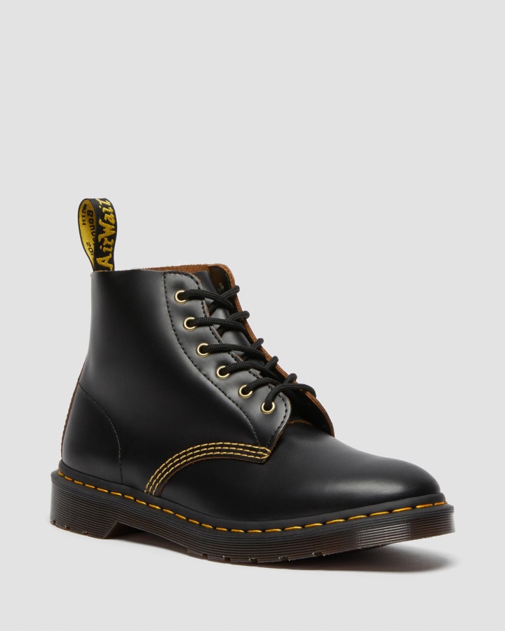 Dr.martens Romania Negru Vintage Netede 101 Botine Vintage Din Piele Neteda