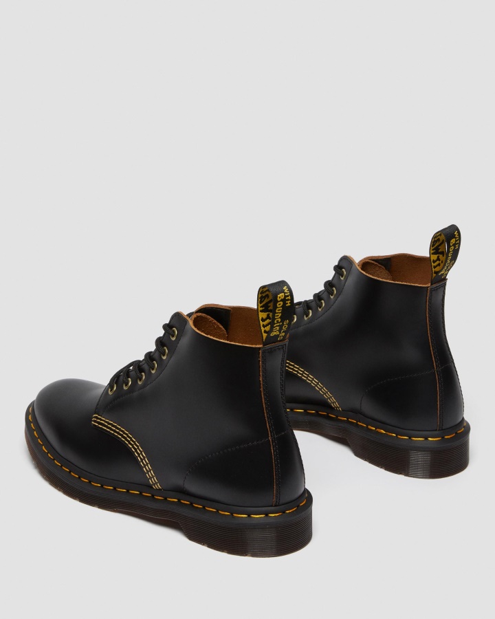 Dr.martens Romania Negru Vintage Netede 101 Botine Vintage Din Piele Neteda