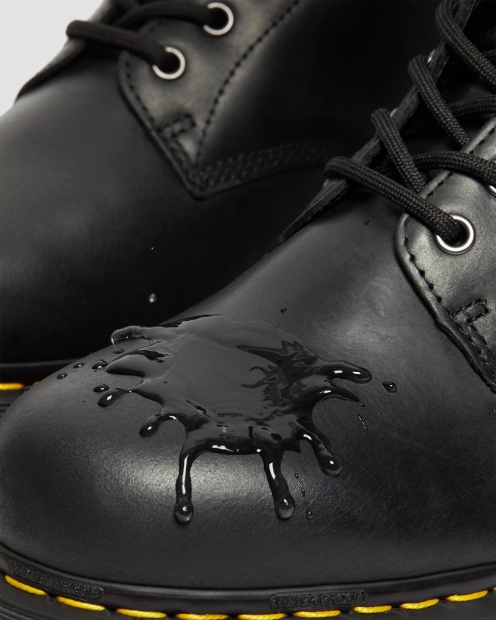 Dr.martens Romania Black Republic Wp 1460 Cizme Pentru Bărbați Impermeabile Cu șireturi