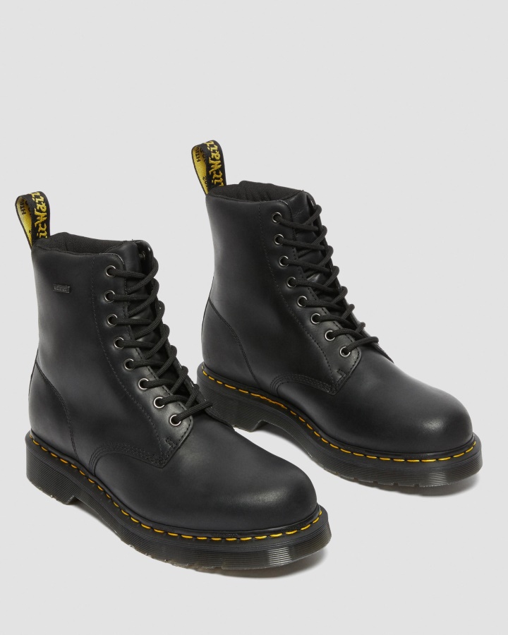 Dr.martens Romania Black Republic Wp 1460 Cizme Pentru Bărbați Impermeabile Cu șireturi