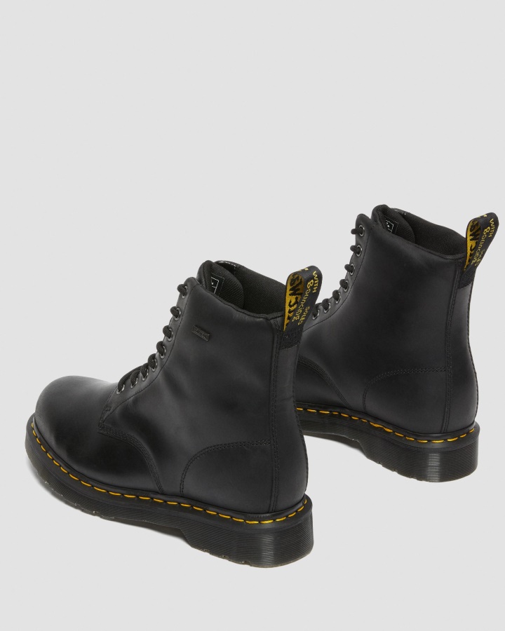 Dr.martens Romania Black Republic Wp 1460 Cizme Pentru Bărbați Impermeabile Cu șireturi
