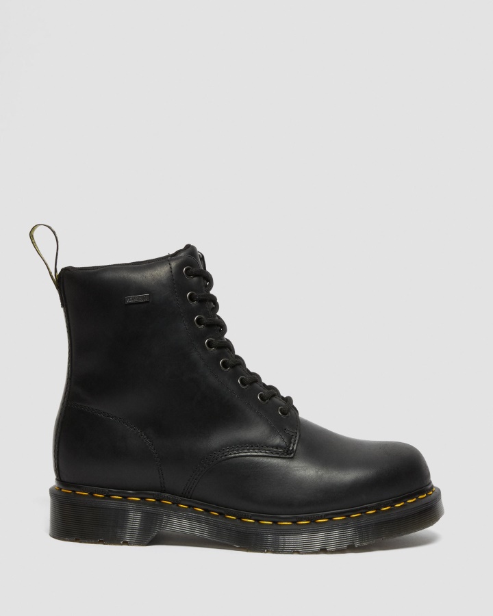 Dr.martens Romania Black Republic Wp 1460 Cizme Pentru Bărbați Impermeabile Cu șireturi