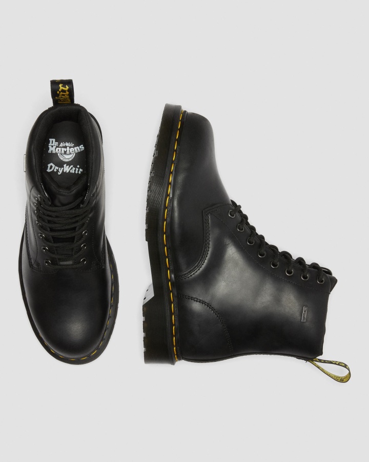Dr.martens Romania Black Republic Wp 1460 Cizme Pentru Bărbați Impermeabile Cu șireturi