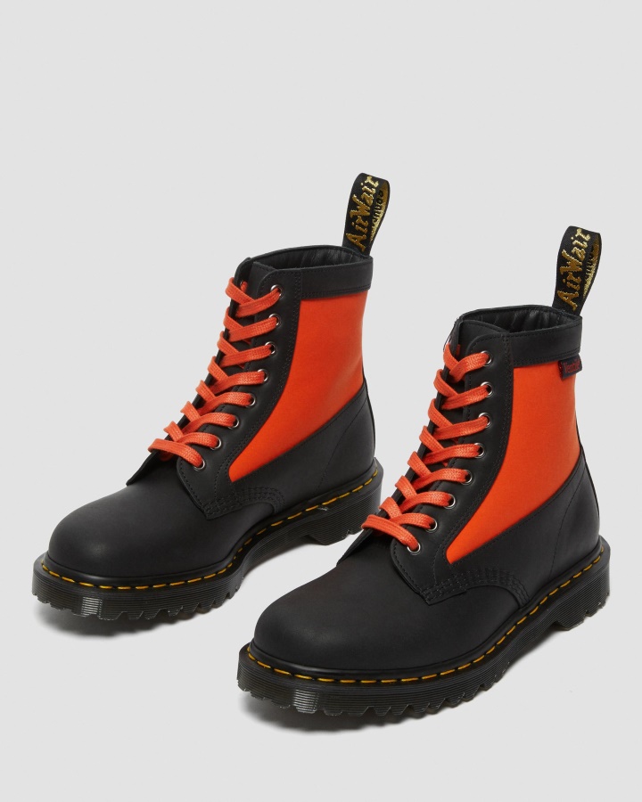Dr.martens Romania Negru Dockyard+ventile 1460 Panou Fabricat Din Piele Anglia Cizme Cu Siret