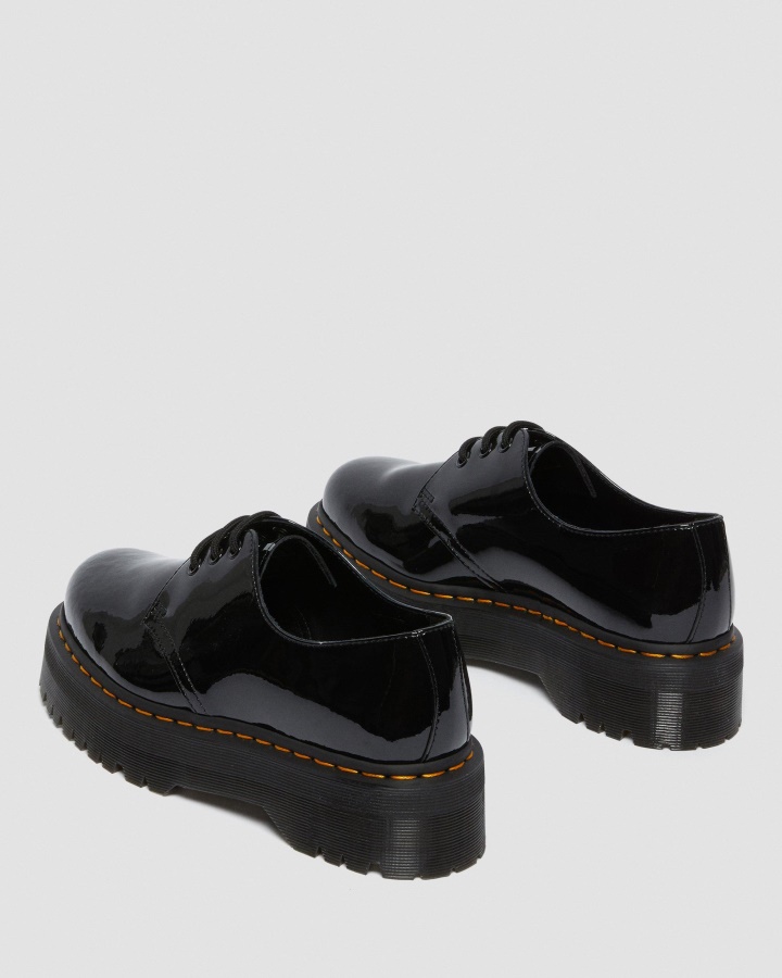 1461 Pantofi Oxford Cu Platforma Din Piele Lacuita Lampa Neagra Lacuita Dr.martens Romania