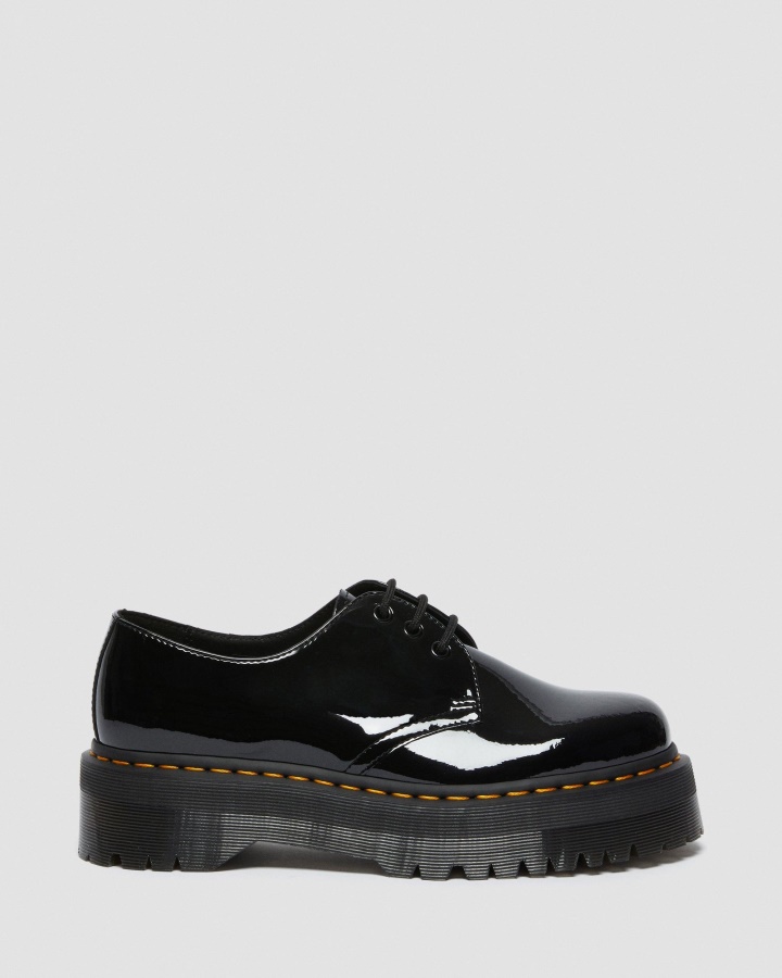 1461 Pantofi Oxford Cu Platforma Din Piele Lacuita Lampa Neagra Lacuita Dr.martens Romania