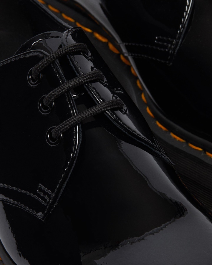 1461 Pantofi Oxford Cu Platforma Din Piele Lacuita Lampa Neagra Lacuita Dr.martens Romania