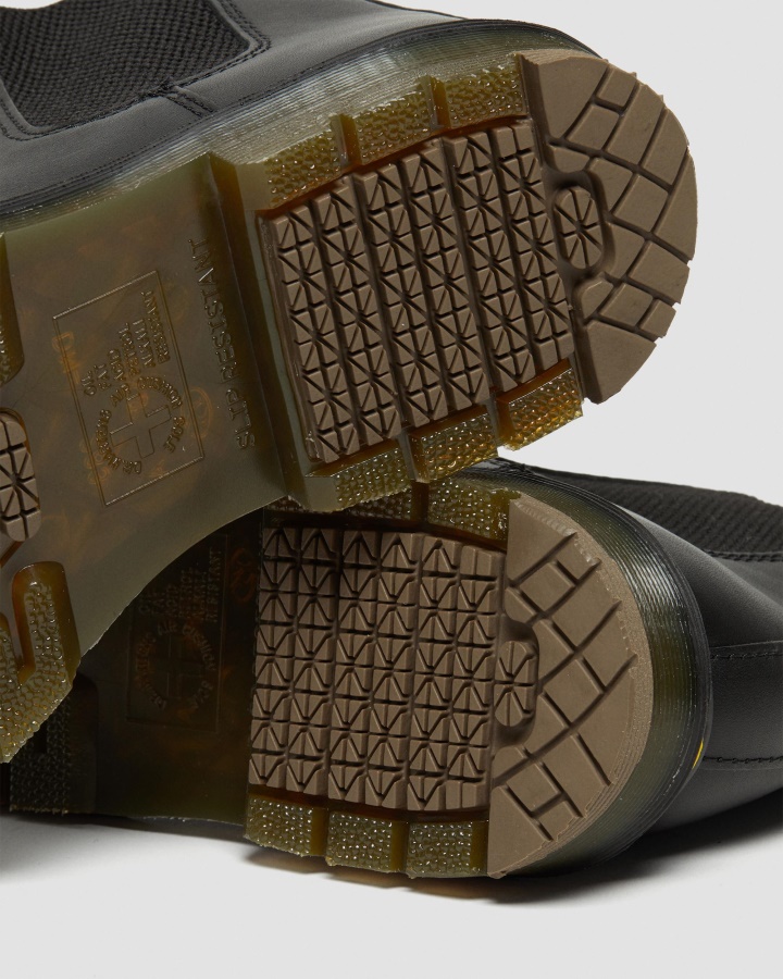 Dr.martens Romania Negru Industrial Full Grain 2976 Piele Antiderapantă Cizme Chelsea