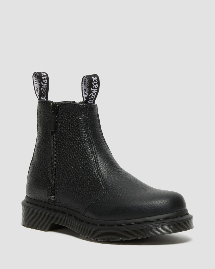 2976 Cizme Chelsea Dama Piele Cu Fermoar Piele Nappa Frezata Neagra Dr.martens Romania