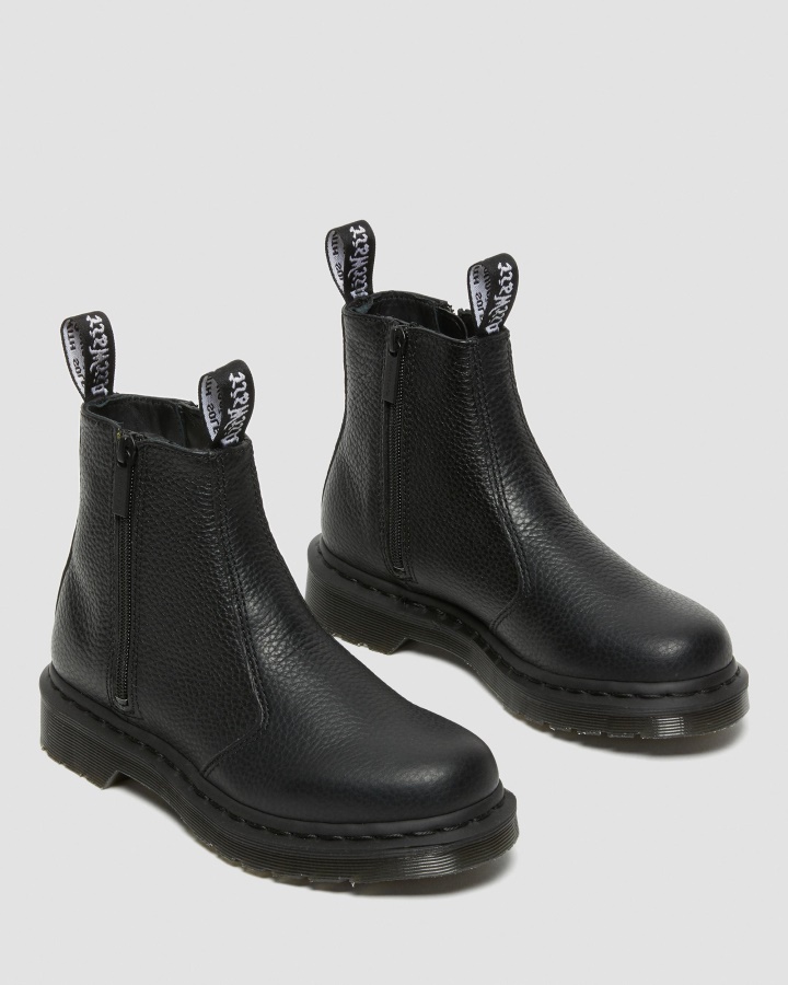 2976 Cizme Chelsea Dama Piele Cu Fermoar Piele Nappa Frezata Neagra Dr.martens Romania