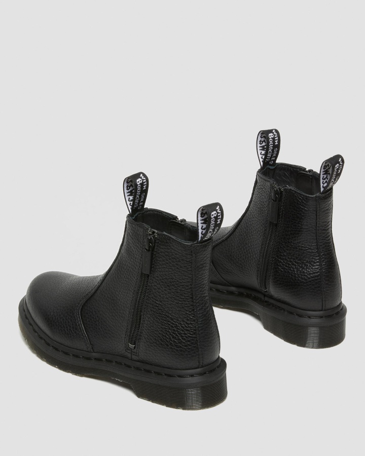 2976 Cizme Chelsea Dama Piele Cu Fermoar Piele Nappa Frezata Neagra Dr.martens Romania