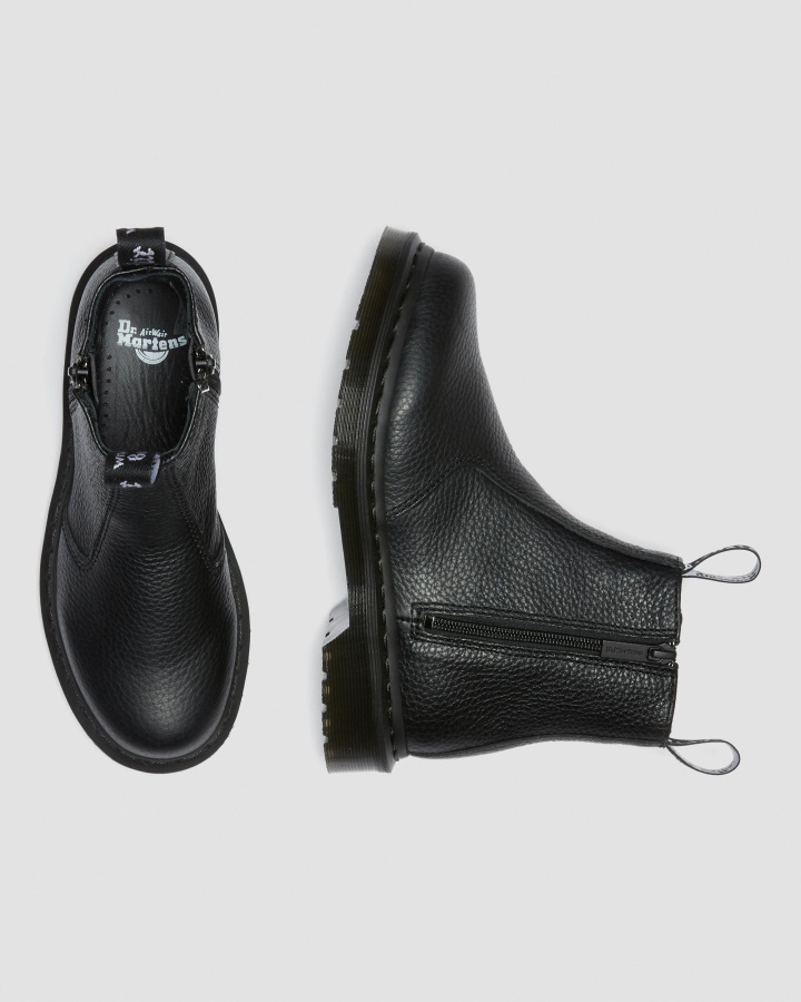 2976 Cizme Chelsea Dama Piele Cu Fermoar Piele Nappa Frezata Neagra Dr.martens Romania