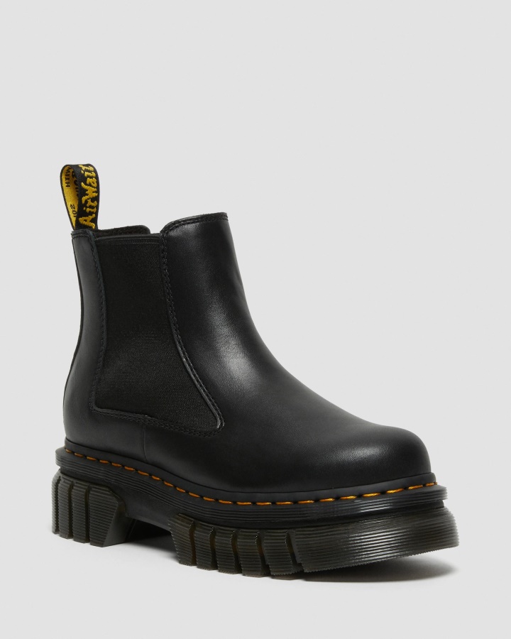 Dr.martens Romania Negru Nappa Lux Audrick Cizme Chelsea Cu Platforma Din Piele Napa