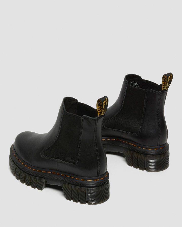 Dr.martens Romania Negru Nappa Lux Audrick Cizme Chelsea Cu Platforma Din Piele Napa