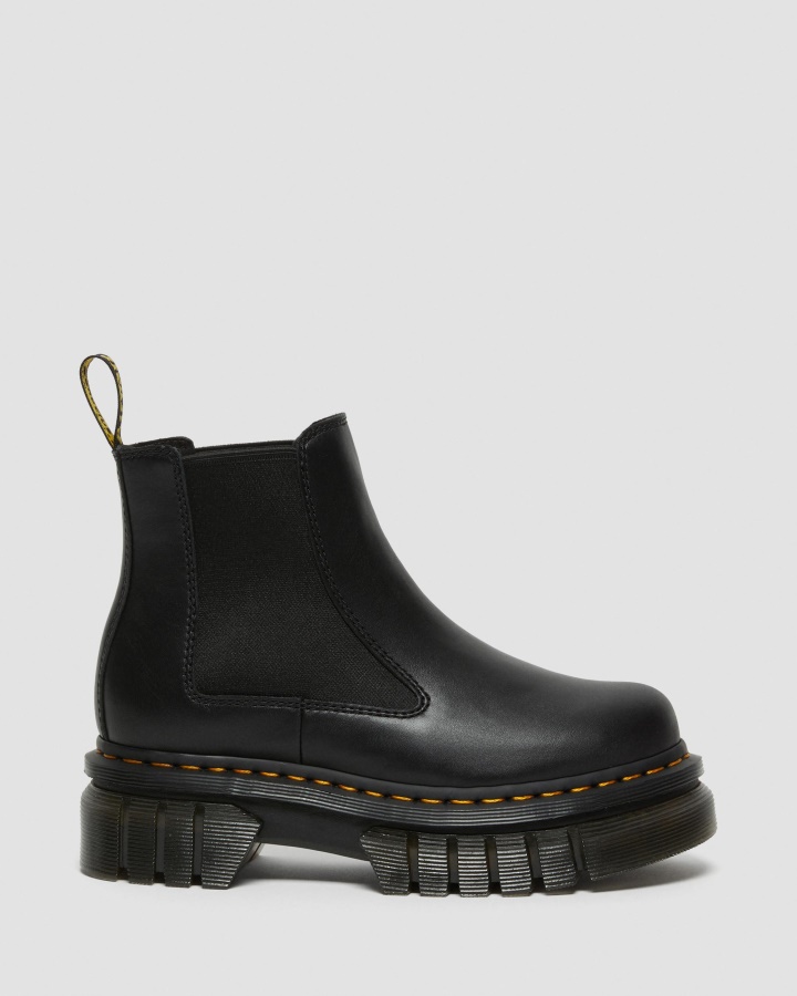 Dr.martens Romania Negru Nappa Lux Audrick Cizme Chelsea Cu Platforma Din Piele Napa