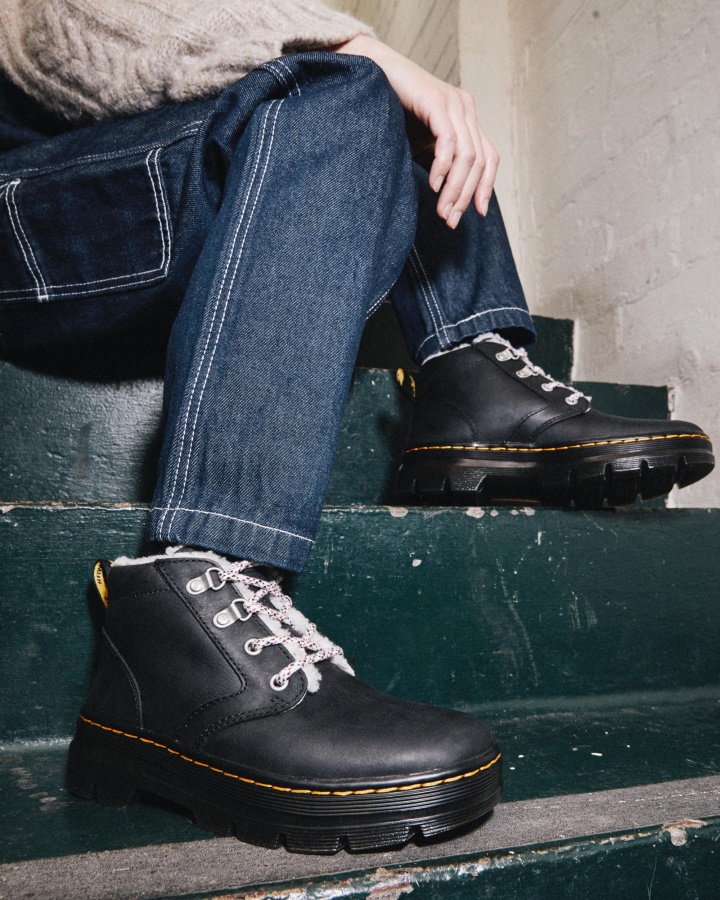 Dr.martens Romania Negru Wyoming Cizme Casual Căptușite Din Imitație De Shearling