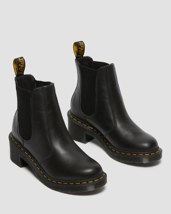 Cizme Chelsea Damă Cadence Piele Cu Toc Wanama Negru Dr.martens Romania