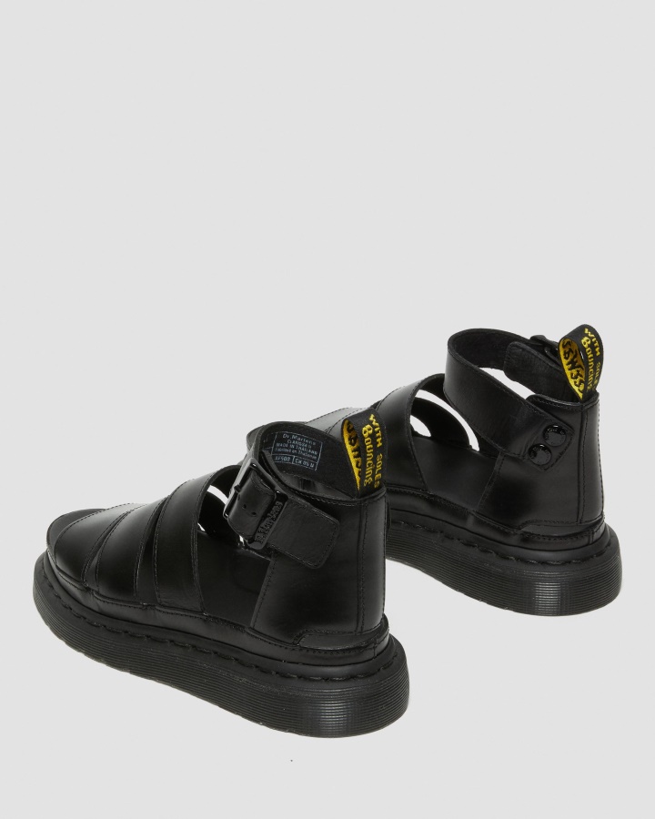 Sandale Dama Cu Curea Din Piele Clarissa Ii Negre Brando Dr.martens Romania