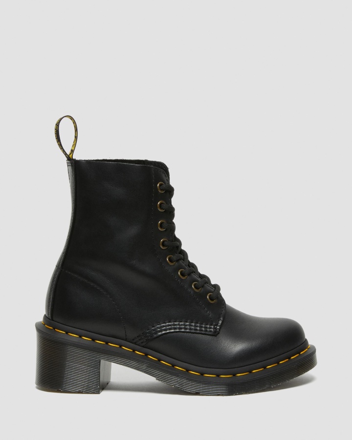 Clemency Cizme De Dama Din Piele Cu Toc Cu Siret Negru Wanama Dr.martens Romania