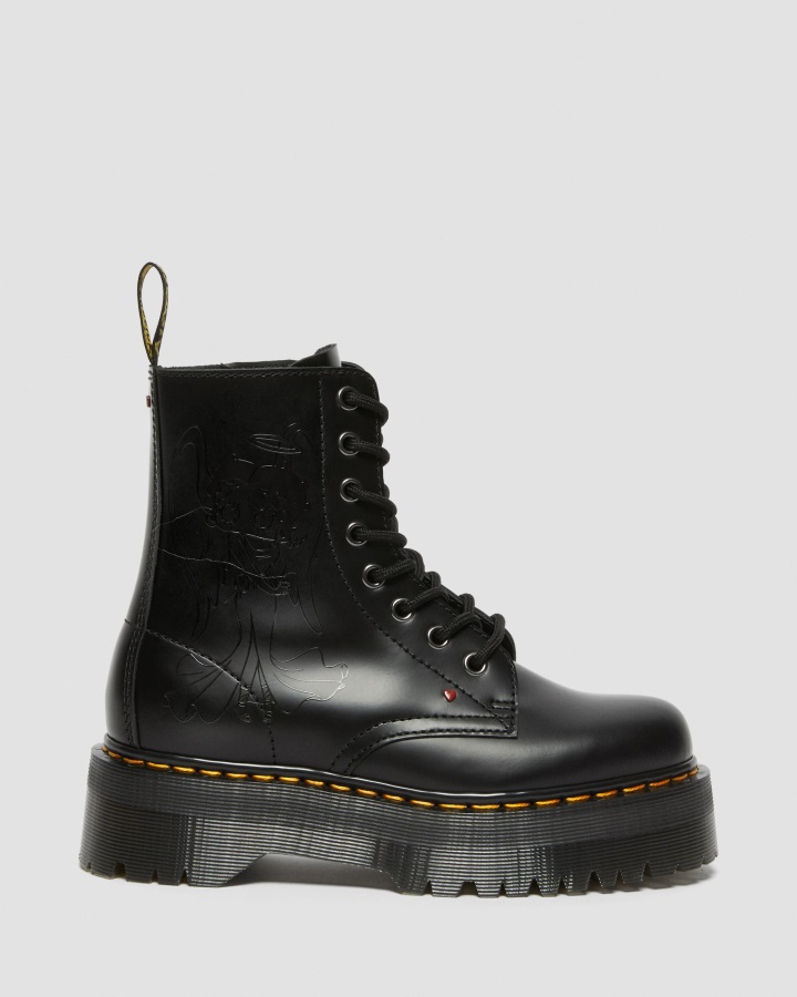 Platforma Jadon Betty Boop?cizme Negre Lustruite Netede Dr.martens Romania