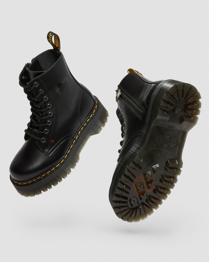 Platforma Jadon Betty Boop?cizme Negre Lustruite Netede Dr.martens Romania