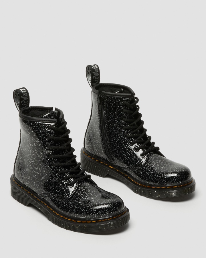 Cizme Junior 1460 Sclipici Cu Siret Negru Cosmic Glitter Dr.martens Romania