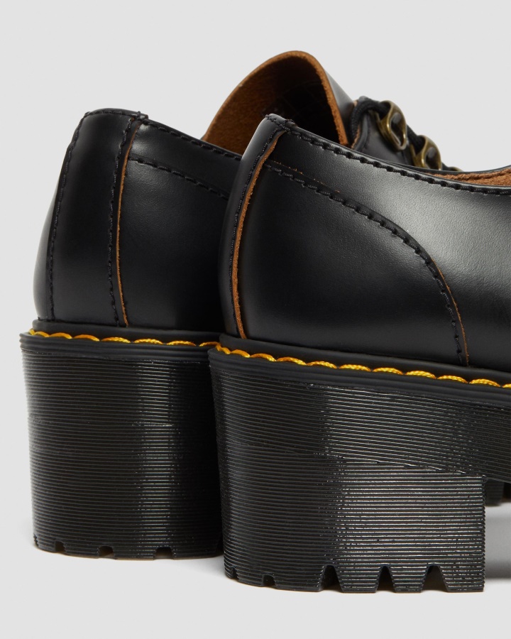 Dr.martens Romania Negri Vintage Netezi Leona Lo Vintage Pantofi Cu Toc Din Piele Neteda