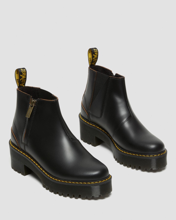 Dr.martens Romania Black Vintage Smooth Rometty Ii Vintage Cizme Chelsea Din Piele Neteda