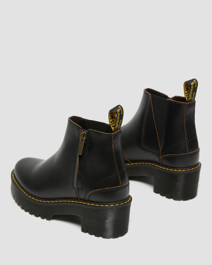 Dr.martens Romania Black Vintage Smooth Rometty Ii Vintage Cizme Chelsea Din Piele Neteda
