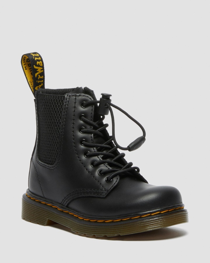Cizme Din Piele Pentru Copil 1460 Harper Negru Romario Dr.martens Romania